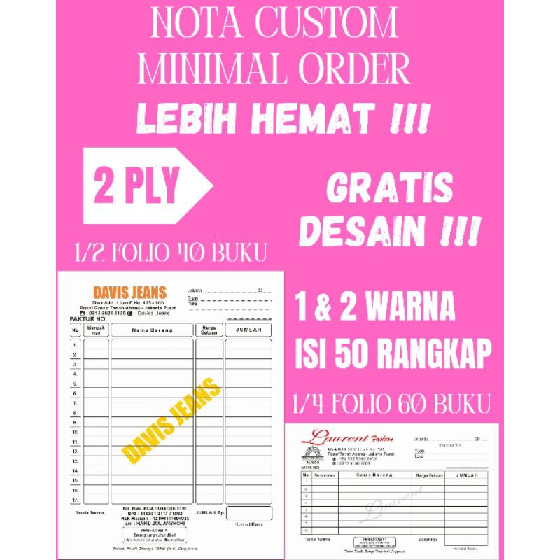 

NOTA CUSTOM 2PLY LEBIH HEMAT