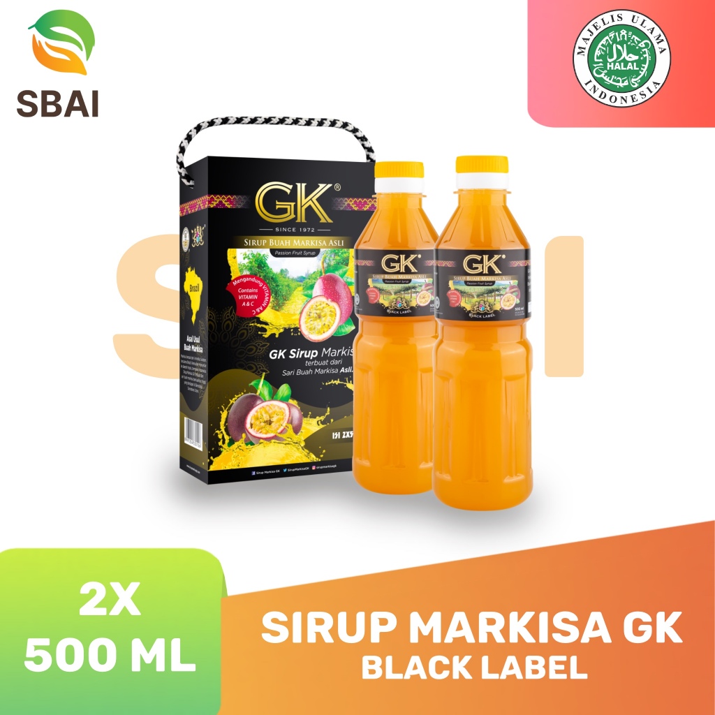 

Sirup Markisa GK Black Label 500 ml x 2 botol