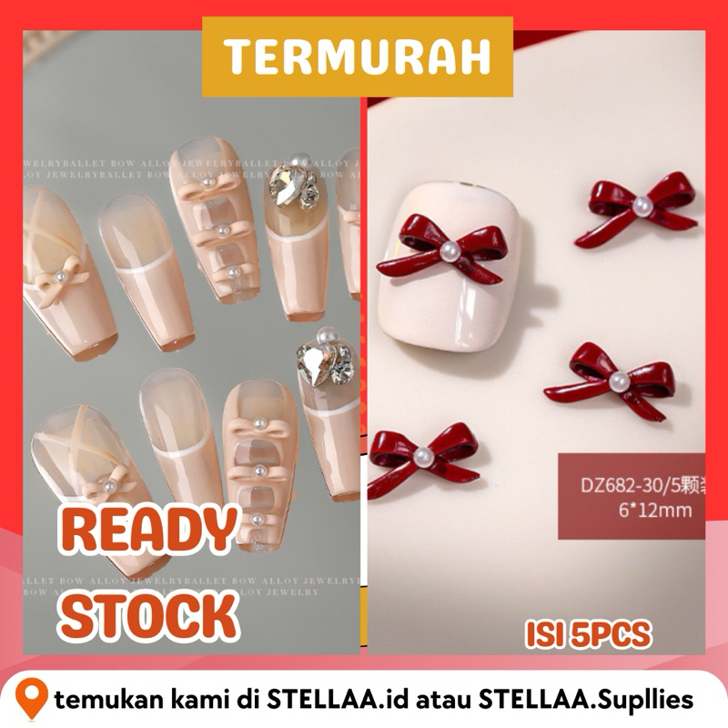 

Pita Ballet Bow merah kecil
