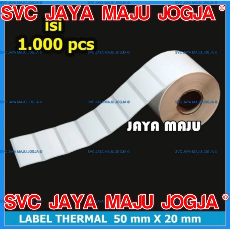 

STIKER KERTAS LABEL BARCODE THERMAL UKURAN 50x20mm - 50x20 mm - 50 x 20mm - 50 x 20 mm - 1.000 PCS - JAYA MAJU JOGJA || LABEL BARCODE THERMAL TANPA RIBBON DIRECT THERMAL || 50 X 20 THERMAL TOP COAT - 1 LINE - FACE OUT - ISI 1000