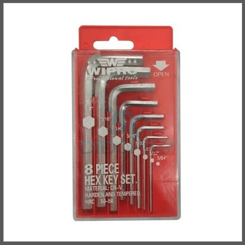 Wipro - Kunci L Set 8 Pcs (Box PVC) "WIPRO" (CRV)