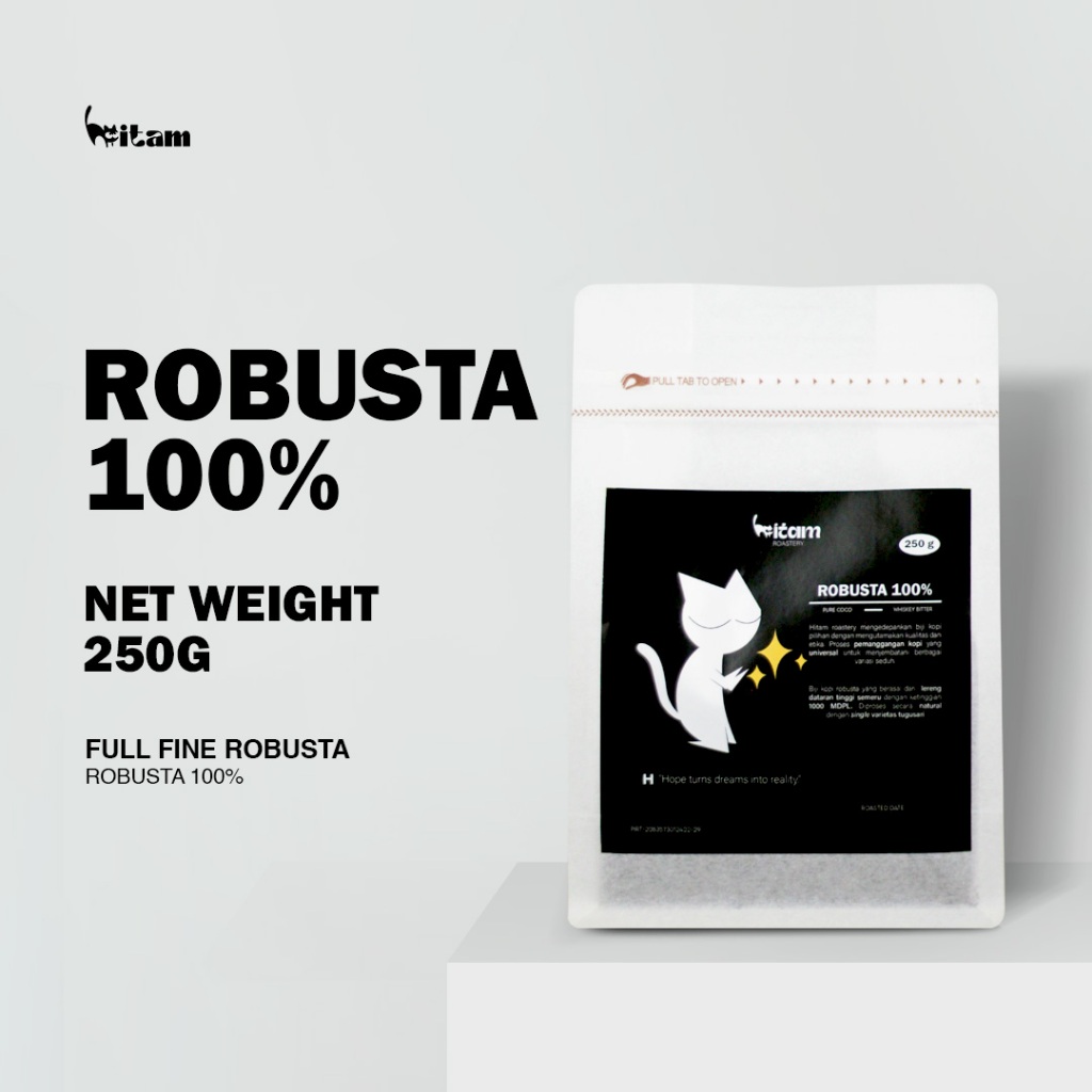 

Hitam Roastery Robusta 100% - Robusta Premium 250g Original Khas Semeru