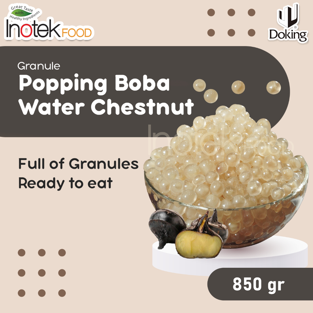 

Granule Popping Boba Water Chestnut 850g - TERBARU Boba Poping isi kacang kastanye