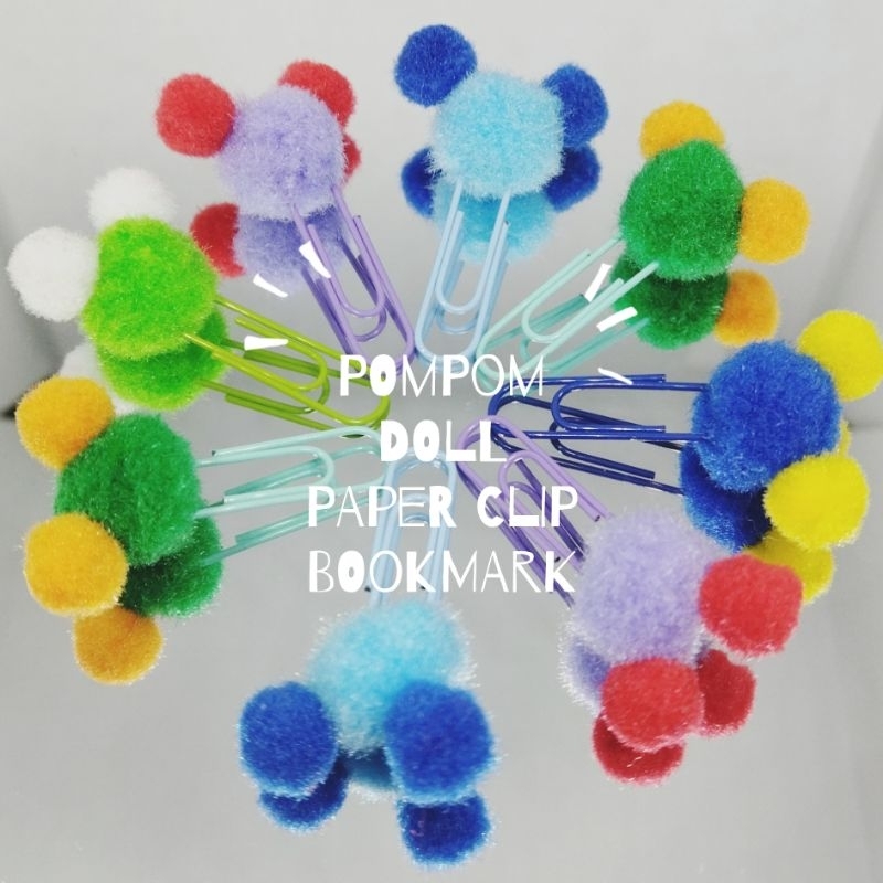 

PomPom Doll Paper Clip Bookmark (Pembatas Buku Klip PomPom)