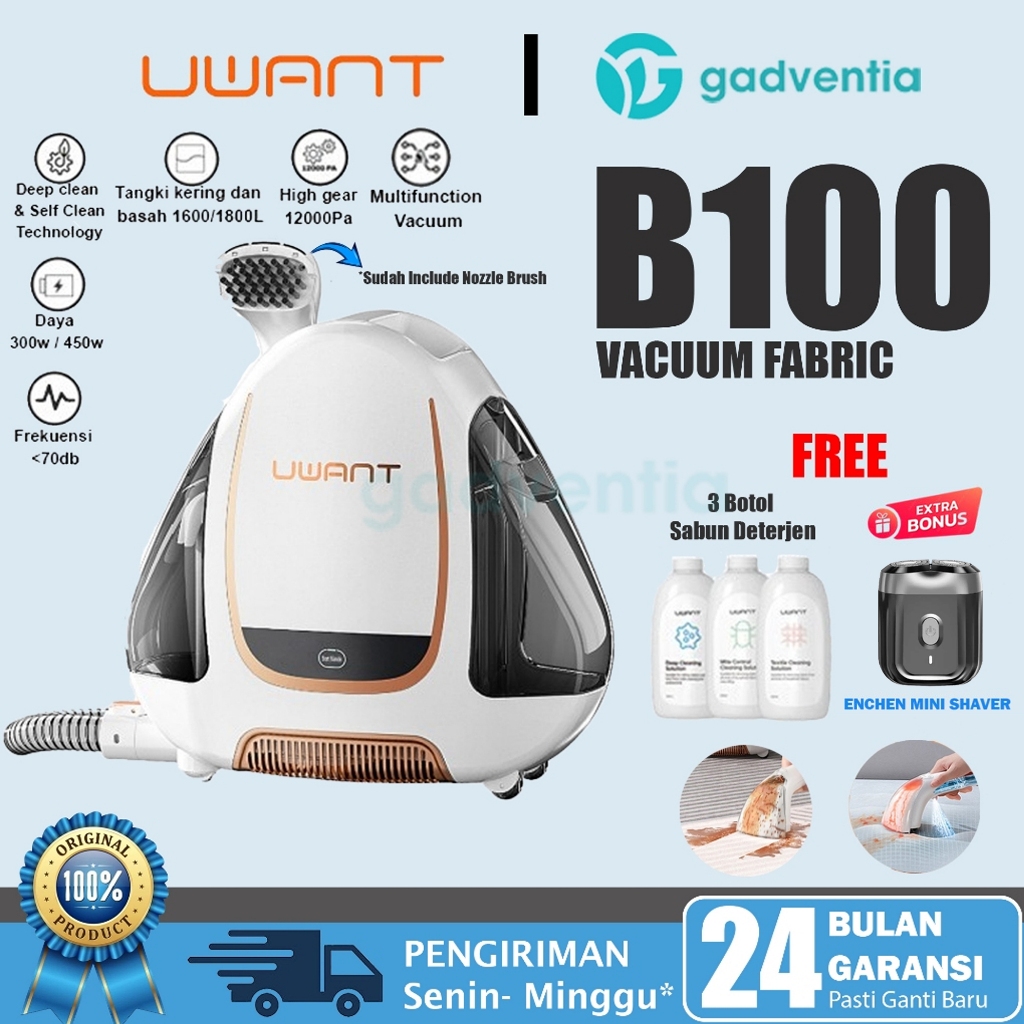 UWANT B100 Vacuum Cleaner Mites Wet Suction Mesin Penyedot Pembersih Debu Noda Tungau pada Sofa Kain