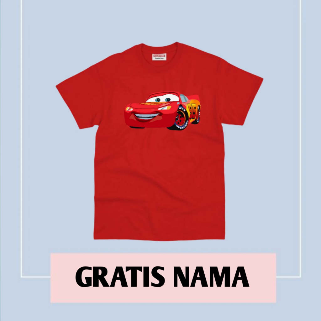 Baju Anak Kaos Anak Motif Lightning McQueen Bahan Premium - Fashion Anak-anak, Model Terbaru