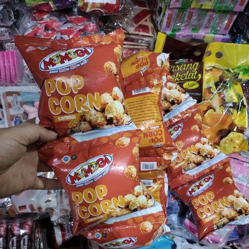 

MOMOGI POP CORN CARAMEL 10 PCS@20g berat bersih 200g