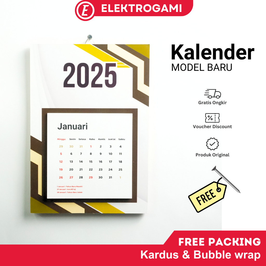 

ELEKTROGAMI - KALENDER 2025 Model Baru Tema Kuning Estetik (KNR - 05)