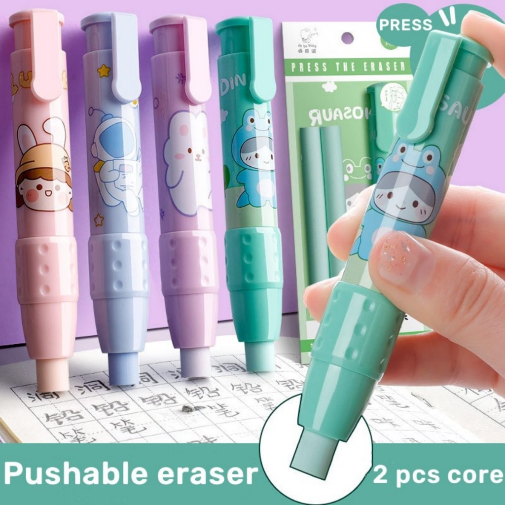 

PENGHAPUS MEKANIK LUCU FREE 2PCS REFILL ASTHETIC /MECHANIC ERASER KARAKTER KARTUN KOREAN STYLE ALAT TULIS UNTUK KANTOR SEKOLAH