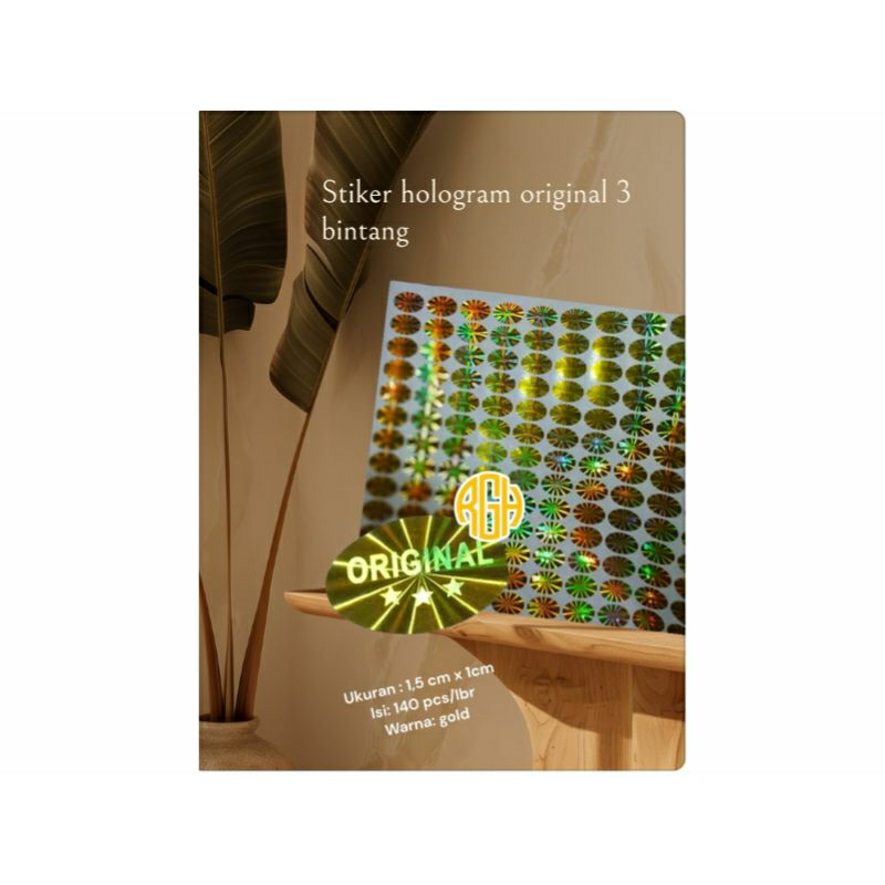 

Stiker hologram 3 bintang