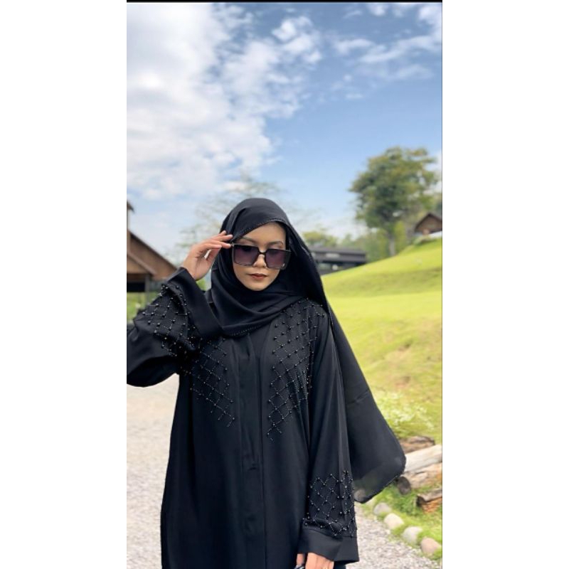 Abaya Sakinah Mutiara / Abaya Saudi / Gamis Hitam / Abaya Arab / Abaya Hitam / Abaya Murah / Abaya L