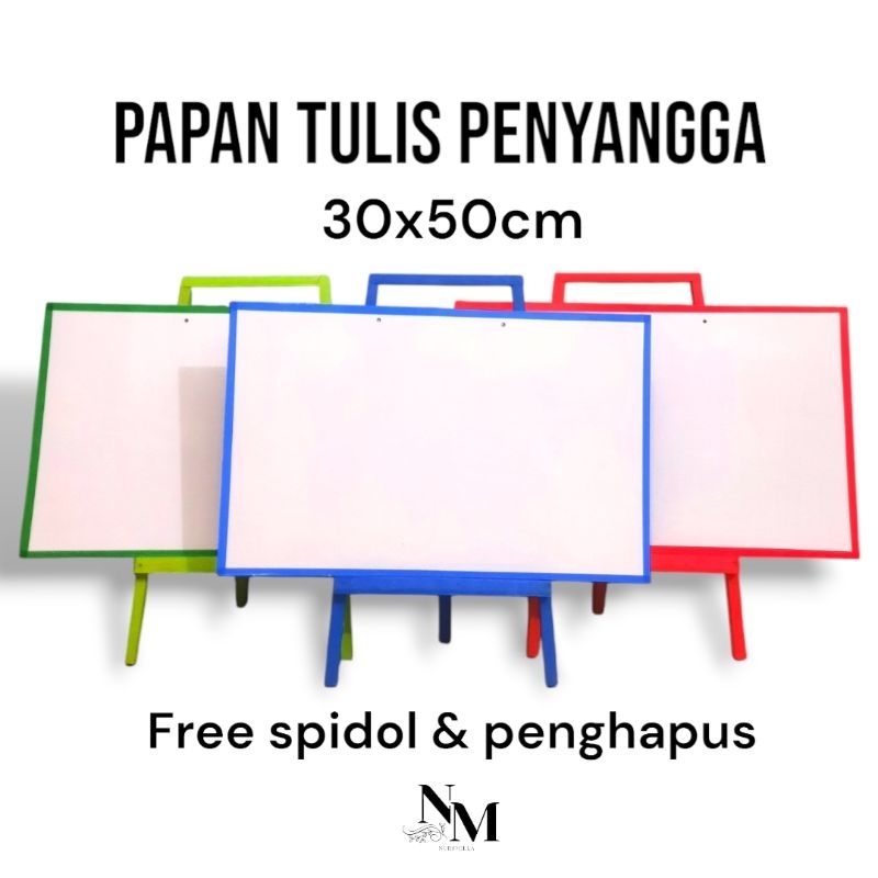 

papan tulis, white board, papan tulis penyangga, papan tulis free spidol dan penghapus 30x50