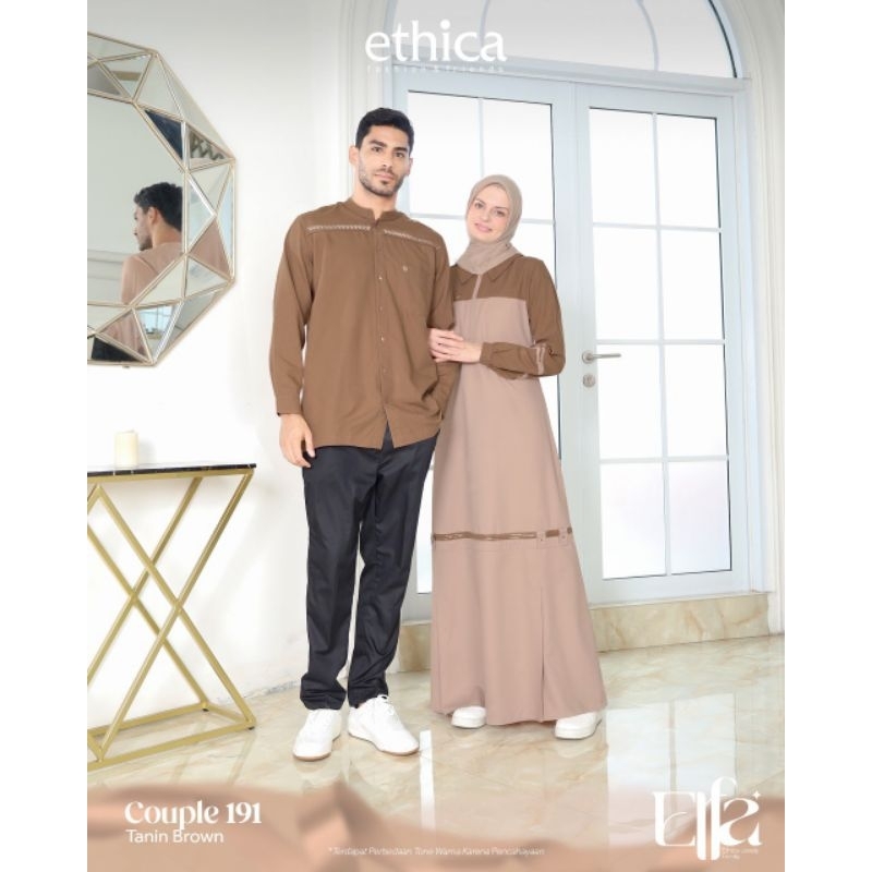 Couple Premium 191 Tani Brown by Ethica|Gamis Jumbo|Famset Terbaru|Baju Lebaran|Dress Syari|Dress Ju