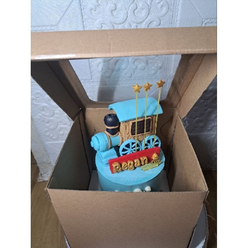 

topper kue fondant lokomotif figurine hiasan kue ultah