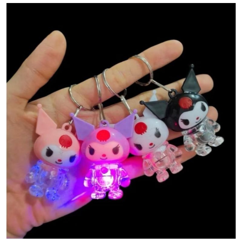Gantungan kunci LED  karakter Sanrio kuromi / gantungan kunci karakter kuromi