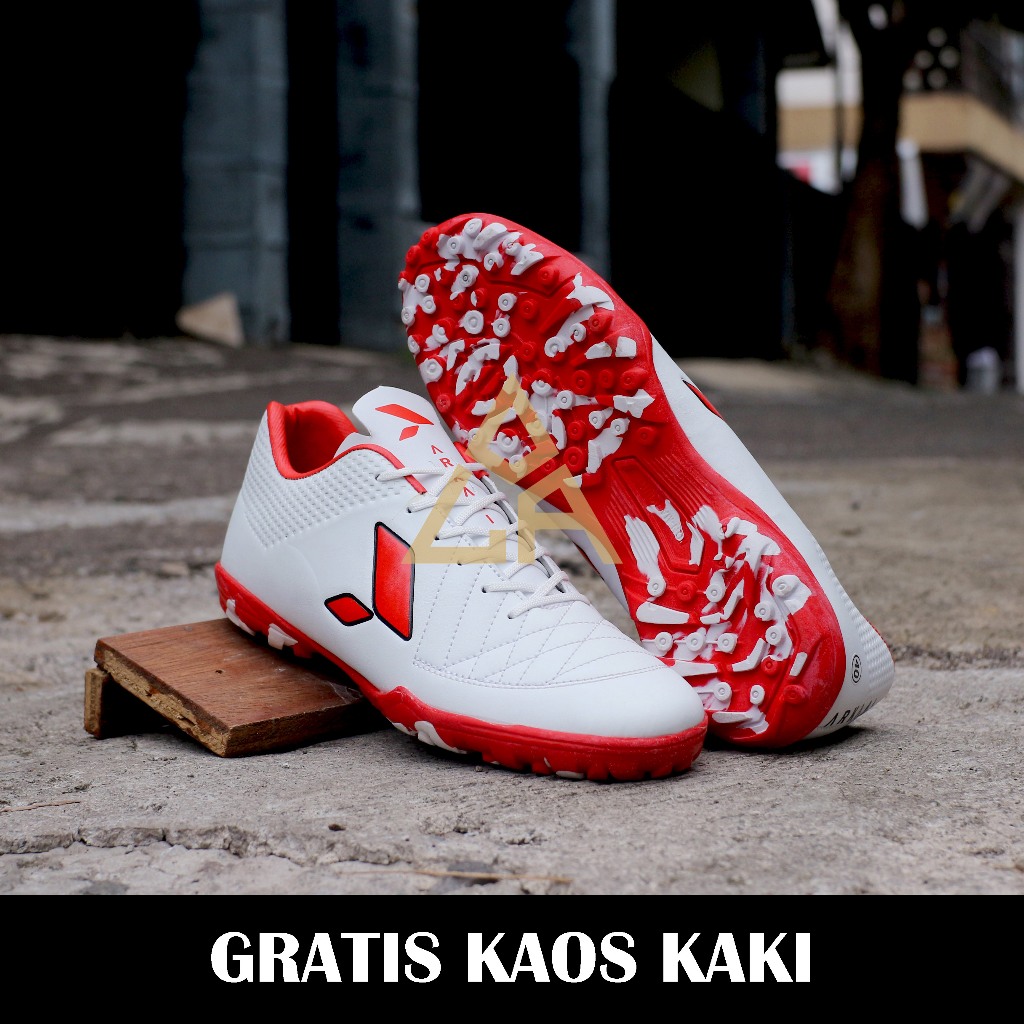 ARKAAI SEPATU FUTSAL PUTIH HITAM BIRU ORANGE MERAH SIZE 38 39 40 41 42 43 44 GRATIS KAOS KAKI