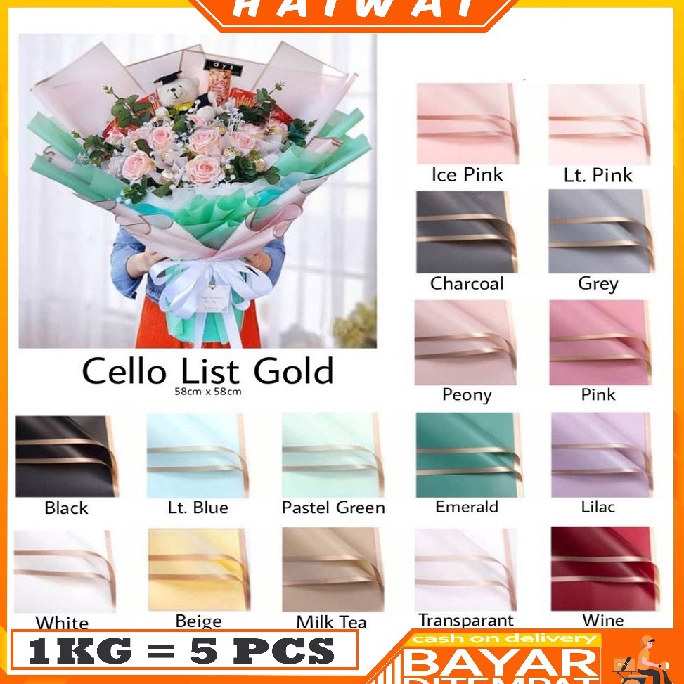 

Serbu Produk HaiWai 1PACK 2 Lembar Kertas Buket Bunga Flower Wrapping Flower Paper List Gold Cellophane Florist KB1 KB12