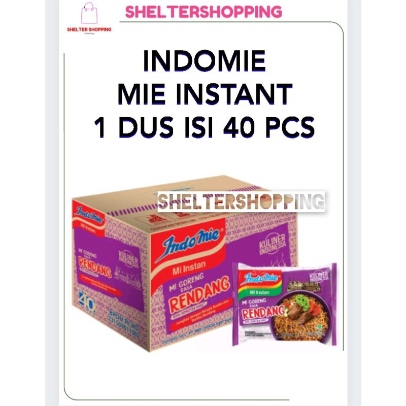 

(WH) INDOMIE Goreng Rendang Mie Instant 1 Dus isi 40 Bks