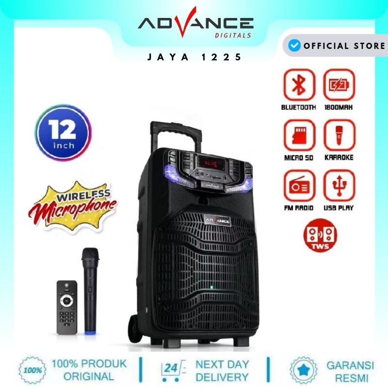 Speaker Advance K1204 Meeting Bluetooth Portable + Mic Wireless Karaoke pengajian senam Gitar / spea