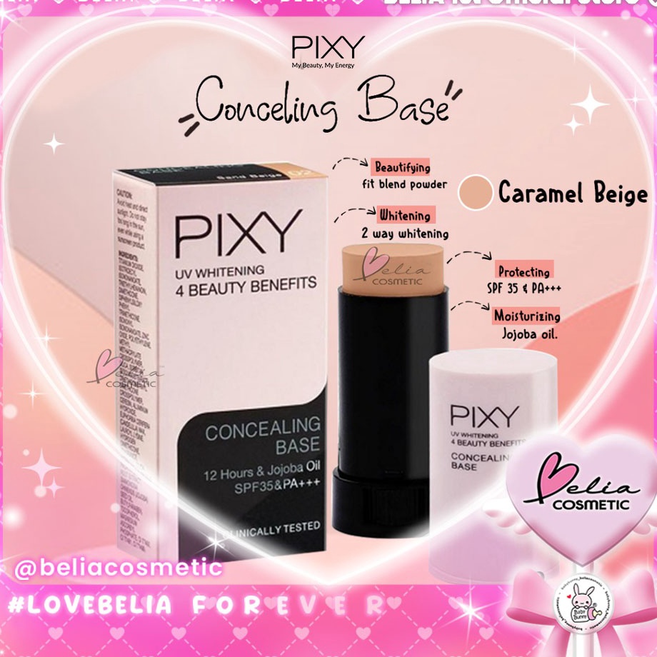 Promo Update   BELIA  PIXY Concealing Base 9g  UV Whitening 4 Beauty Benefits concealer stick