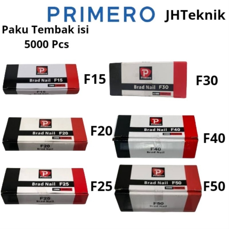 

JHTeknik Paku Tembak isi 5000Pcs F15,F20,F25,F30,F40,F50 Primero/Isi Staples Primero/Refill Paku Tembak Primero 100% ORIGINAL
