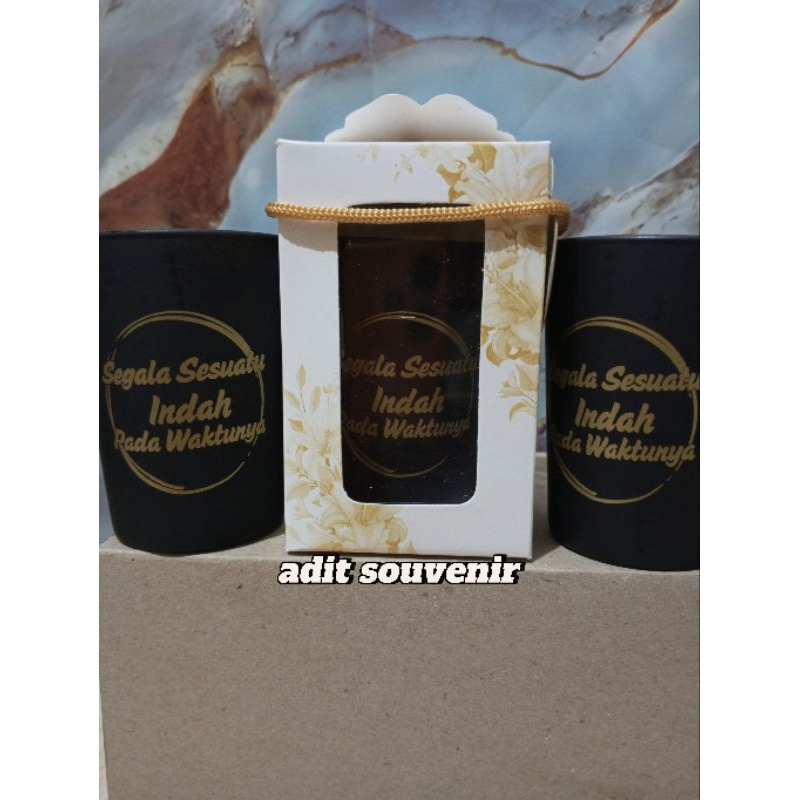 SOUVENIR GELAS LU HITAM DOFF+ CUSTOM BEBAS + KEMAS BOK