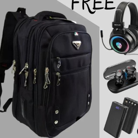 HEADSET GAMING  POLOS  Tas Sekolah Anak Laki Laki SD SMP SMA Hitam Keren Kuat Dan Tebal Ada Mantelny