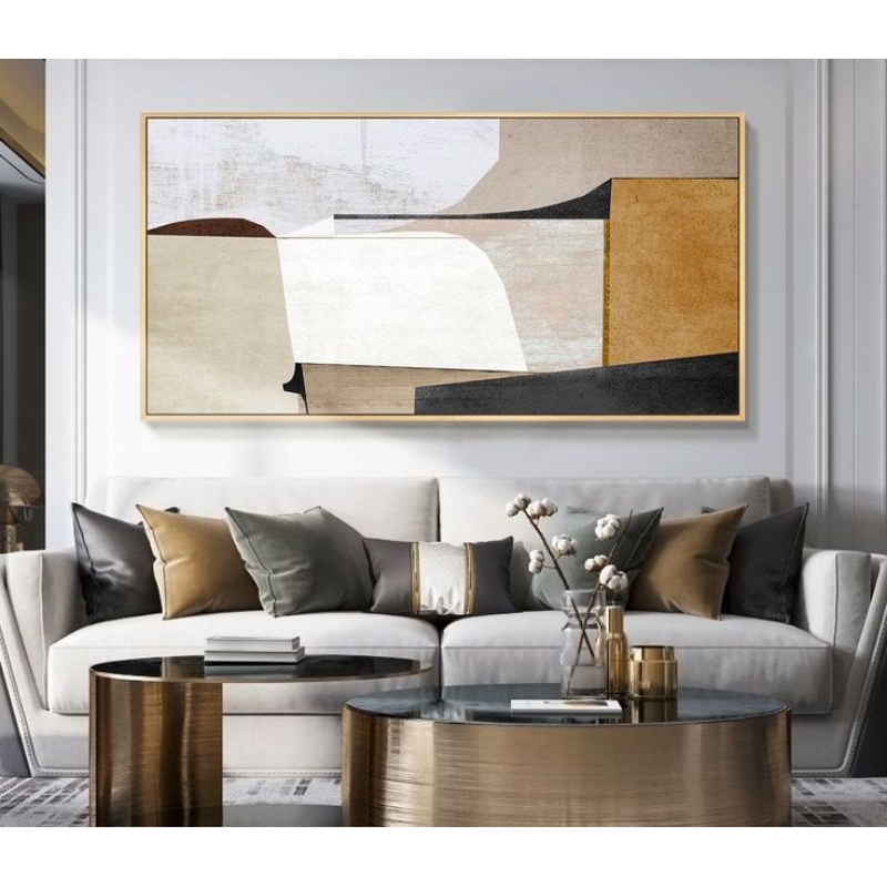 GAMBAR DINDING AESTHETIC LUKISAN ABSTRAK IMPRESIVE ACRYLIC ON CANVAS,ORNAMEN LUAR RUMAH, 150 × 80 CM