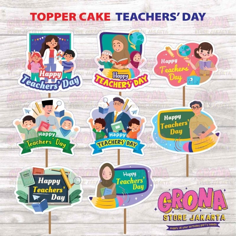HIASAN BUKET HARI GURU / TOPPER CAKE HARI GURU / HIASAN HARI GURU / TUSUKAN HARI GURU