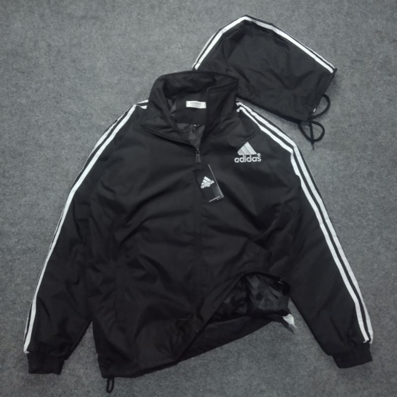 JACKET OUTDOOR ADIDAS PARASUT WATER PROOF BISA LEPAS HOODIE FULLEBEL