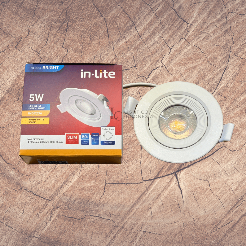 Lampu Spotlight Downlight inlite 5watt INDC236 3000k