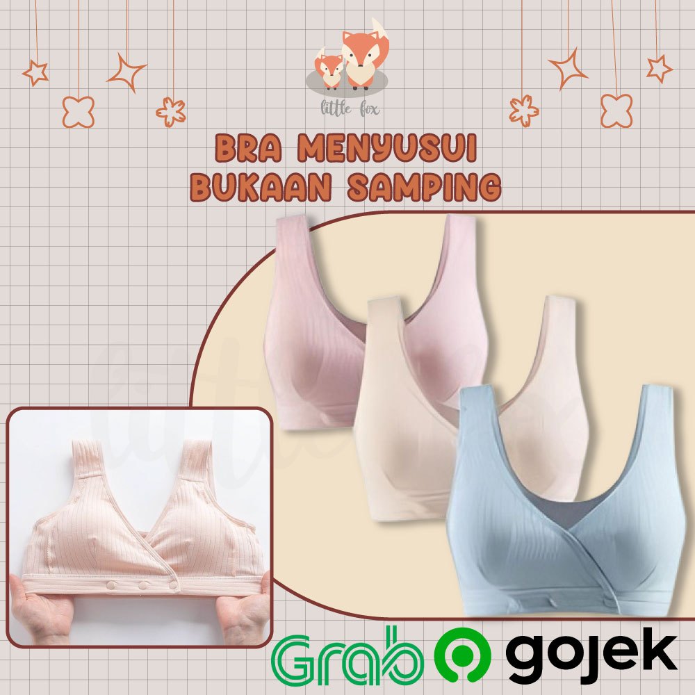 Bra Menyusui Kancing Depan Pakaian Dalam Wanita Ibu Hamil Tanpa Kawat Nursing Bra / Maternity Bra Bu