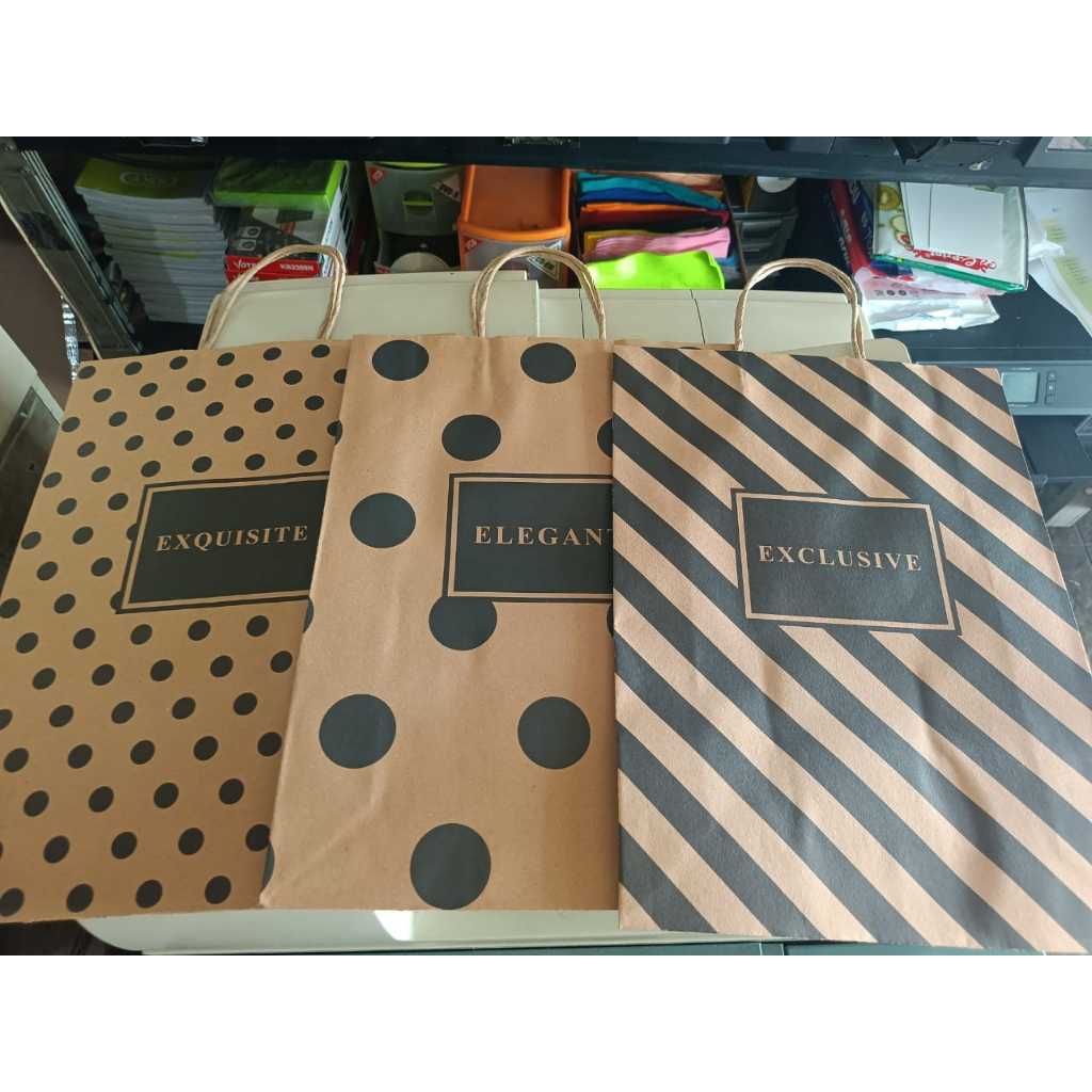 

PAPER BAG BESAR WARNA COKLAT POLKADOT KIKY 39X29