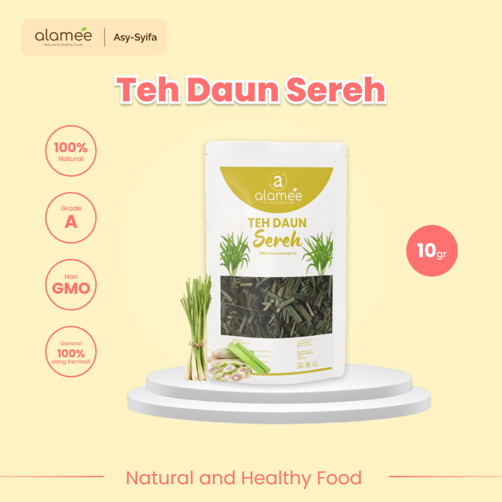 

ALAMEE Lemongrass Leaf Tea Teh Daun Sereh Organik Herbal OrganicKering Dried 10gr