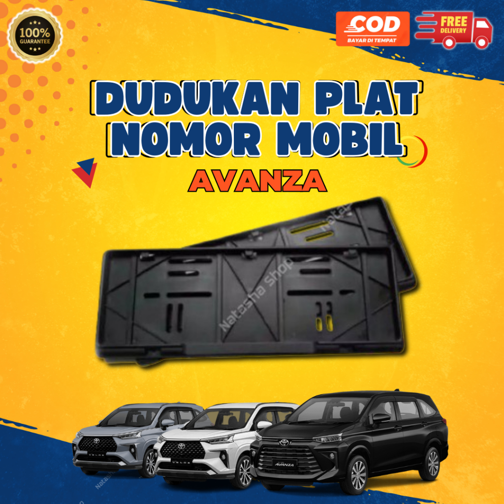 Han Cover Dudukan Plat Nomor Mobil Avanza Warna Hitam Dan Putih Ukuran Standar 46 Cm