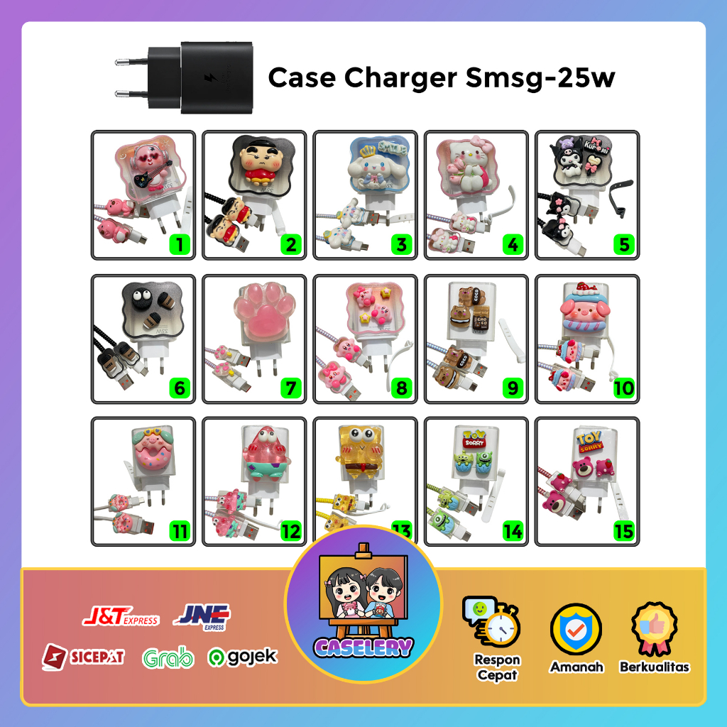 Pelindung Charger Samsung 25wat EP-TA800 Set 5 Item Pelindung Kabel & Kepala Carger Pelindung Adapto