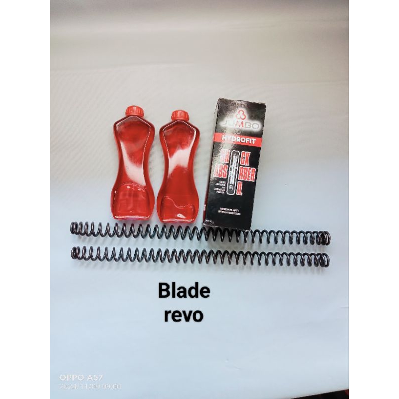 PAKET OLI SHOCK + PER SHOCK DEPAN HONDA BLADE REVO BEBEK HONDA REVO BLADE