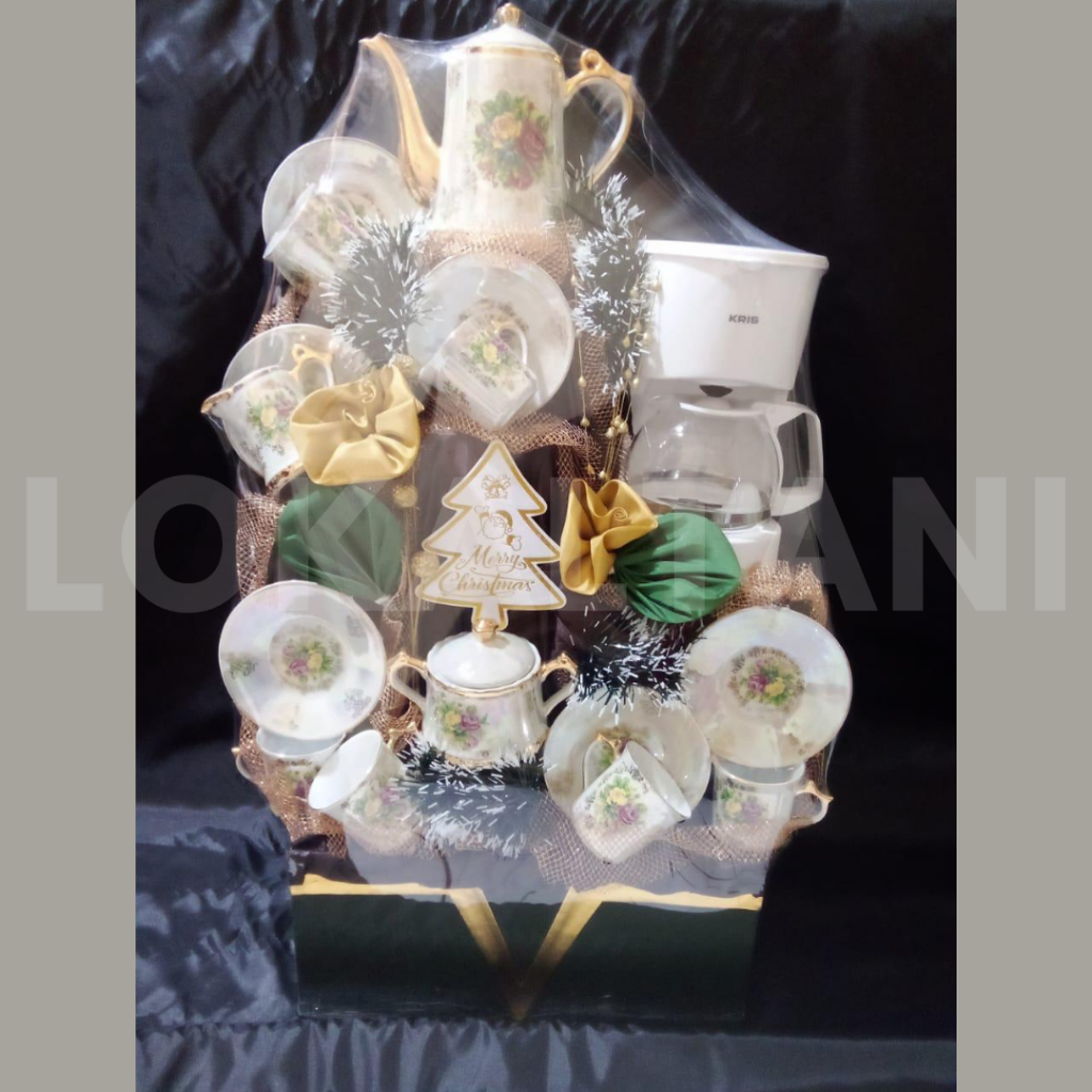 

Parcel Tea Set Natal + Coffee Maker/ Parcel Pecah Belah/ Hampers Parcel Natal Premium