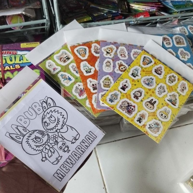 

STIKER+MEWARNAI LABUBU