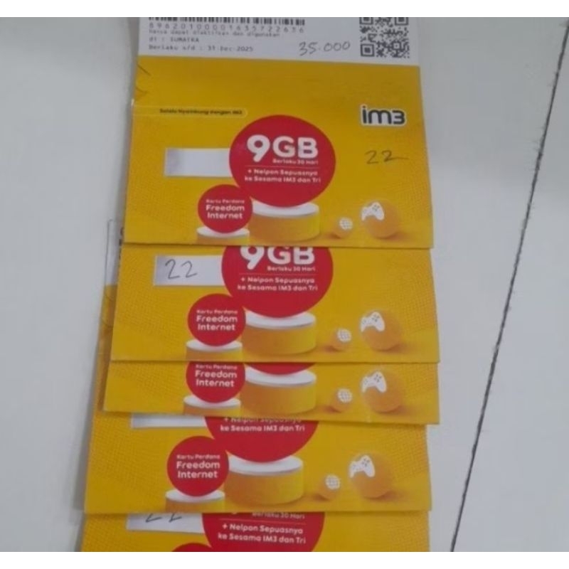 kartu perdana internet Indosat 22gb