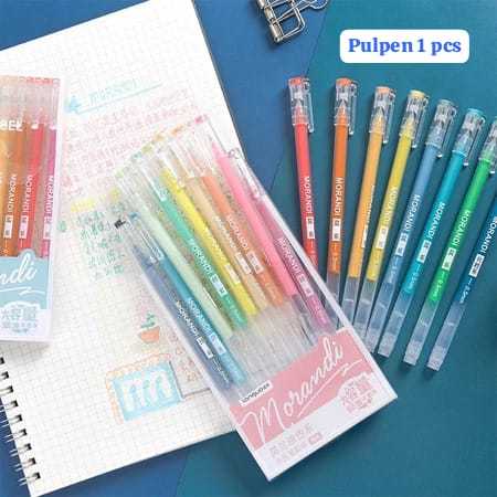 

Pulpen Gel Warna Warni Satuan Murah/ 1pac isi 9pcs