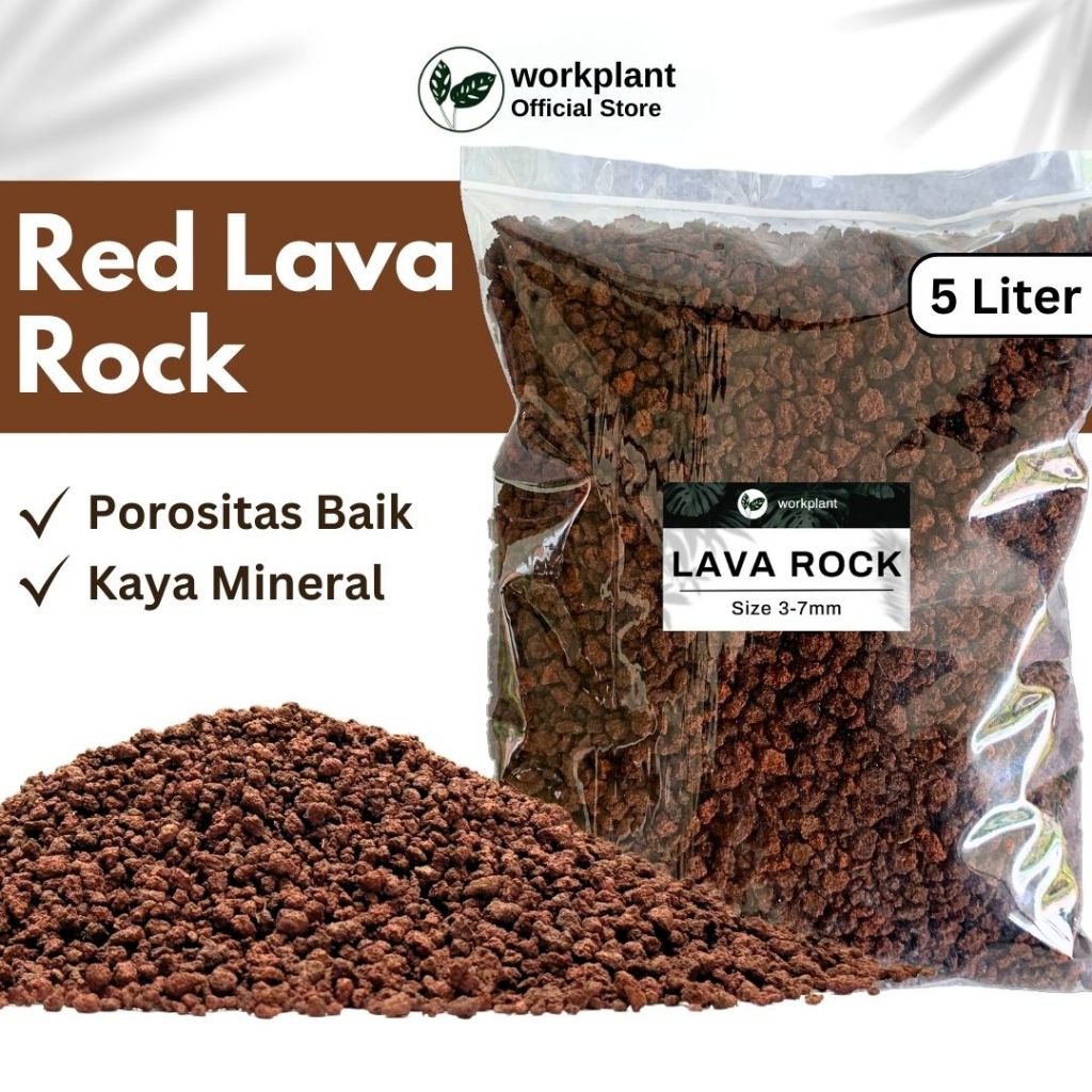 Workplant - Red Lava Rock (5 Liter) Pasir Malang Merah Untuk Media Tanam