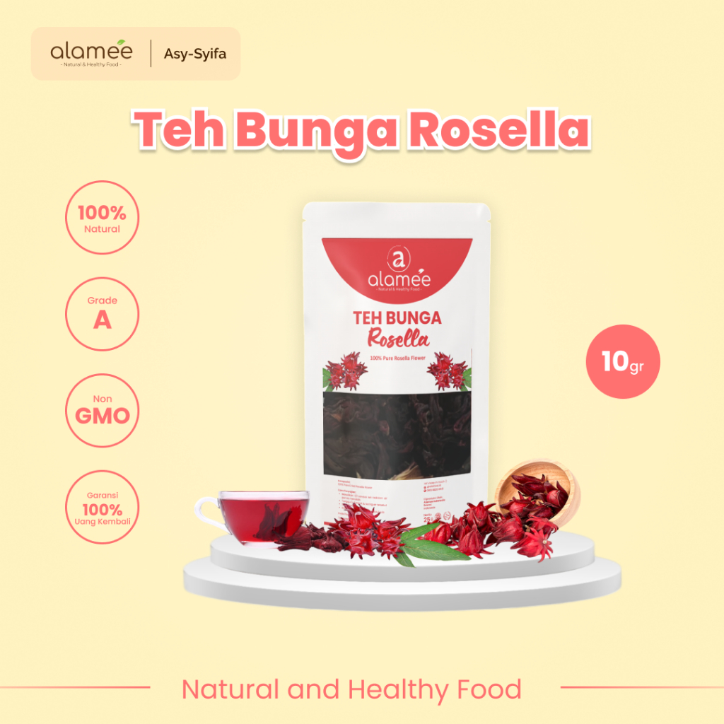 

ALAMEE Teh Bunga Rosella Tea Siap Saji Seduh Sehat Organic Organik Herbal Alami Teh Seduh 10gr