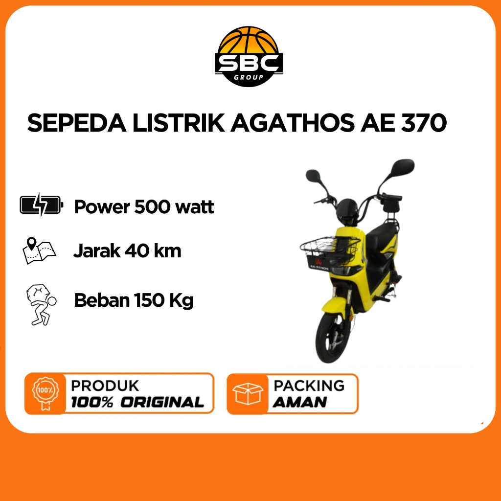 SEPEDA LISTRIK AGATHOS AE 370 KUNING