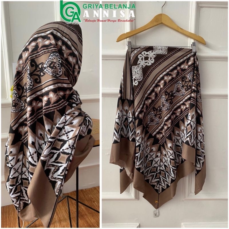 BV2018 Hijab Segi empat Motif Premium Voal Scraft plat metal logo Umama