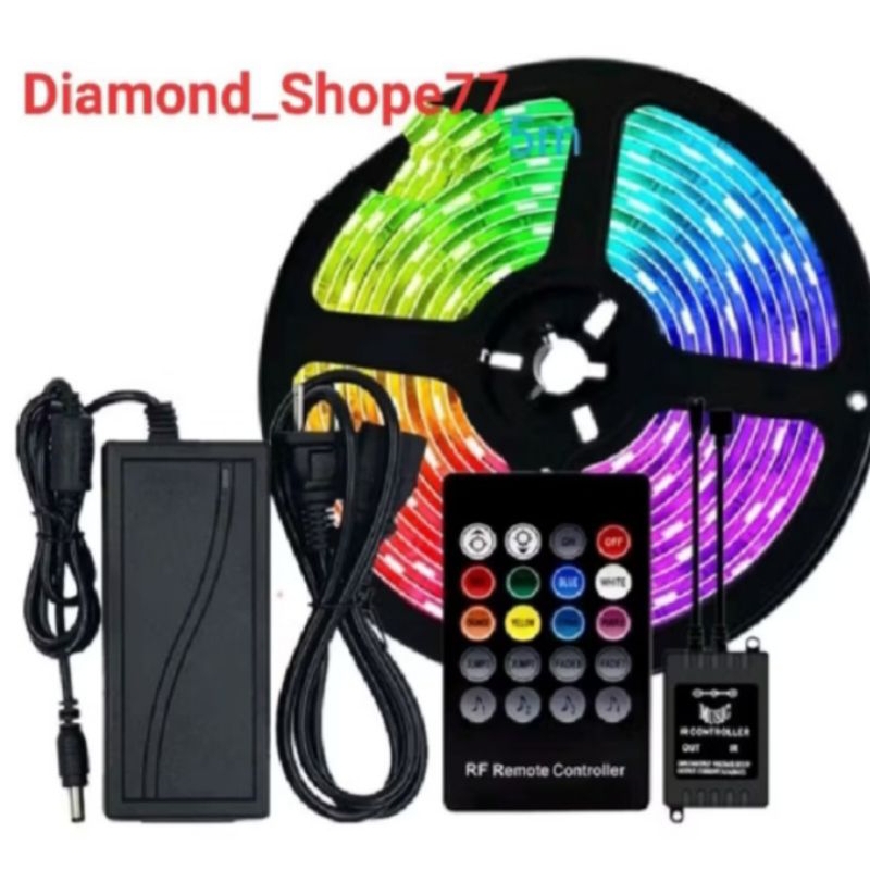 lampu led strip rgb DC SMD 5050 sensor musik, sensor hp