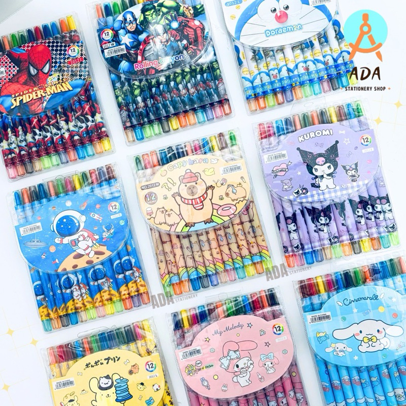 

( Size L )CRAYON PUTAR 12 warna/2012/oil pastel/krayon sanrio/large