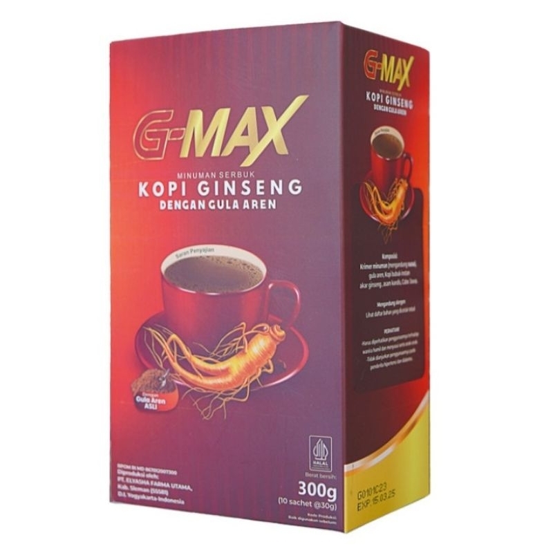 

G-Max Kopi Ginseng Gula Aren Penambah Stamina Pria Dewasa BPOM