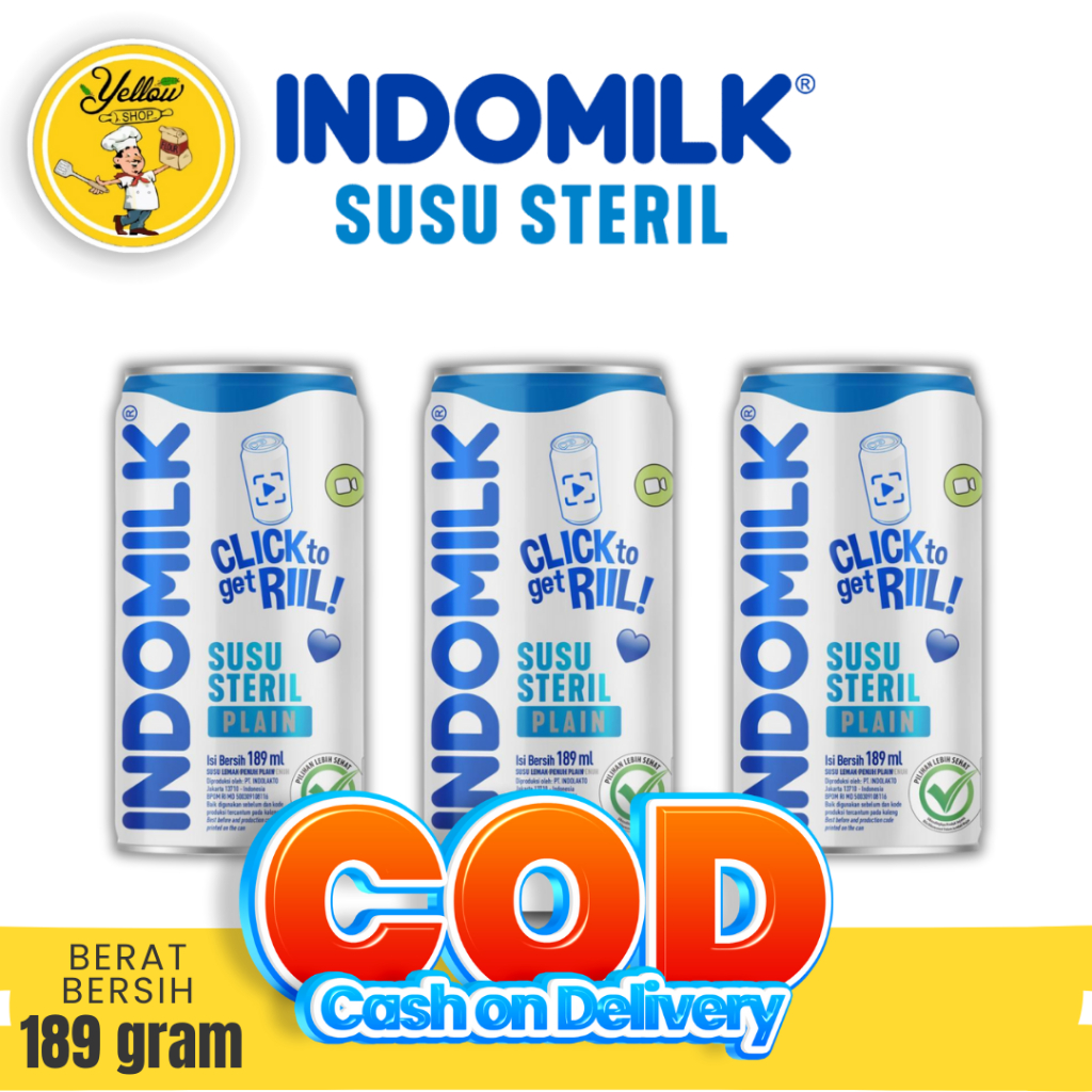 

INDOMILK SUSU STERIL CAN PLAIN 189ML / SUSU STERIL