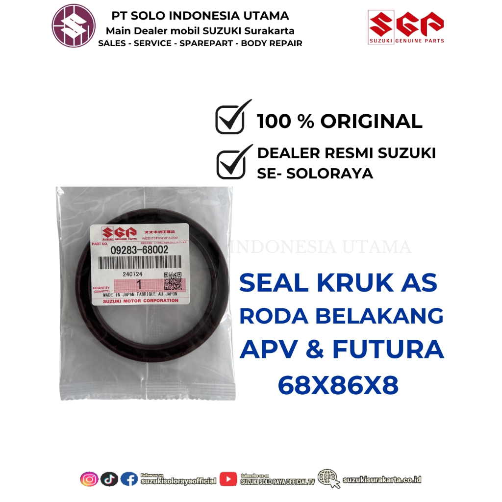 Seal Kruk AS Roda Belakang Suzuki APV, Futura 68x86x8 Original SGP